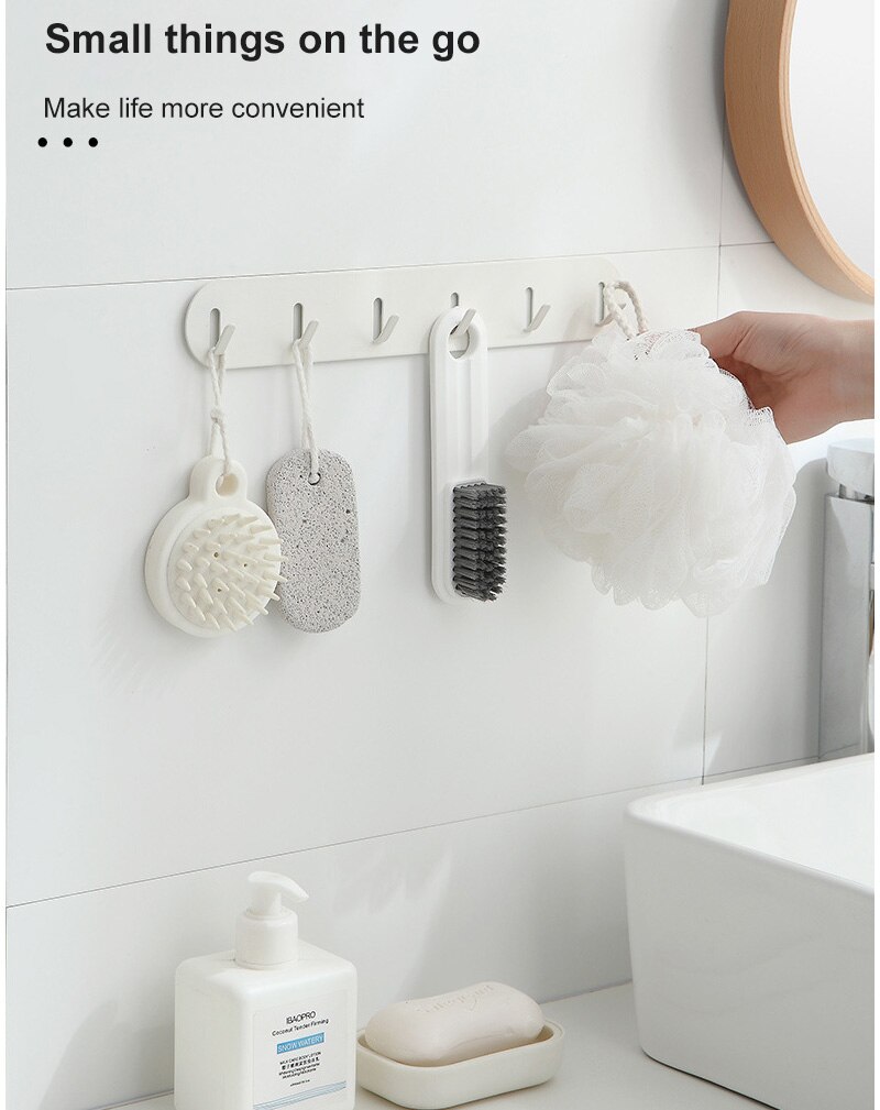 Ganchos de repisa de hierro para cocina, colgador de cocina para almacenamiento, sin estante para colgar en la pared, gancho de toalla Blanco/Negro, utensilios para el baño