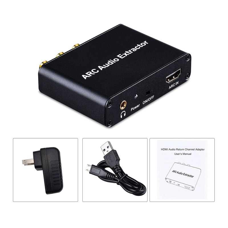 HDMI ARC Audio Adapter, HDMI Audio Extractor ARC to Optical TOSLINK SPDIF Coaxial + Analog 3.5mm L/R Stereo Audio Converter (Mos