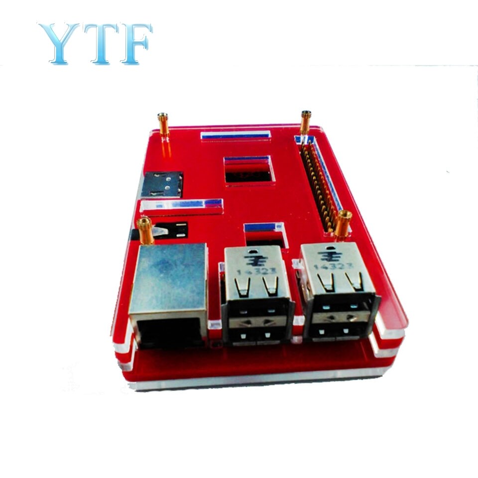 Coque raspberry  pi 3 b+  plus génération, coque 5 couches, couleur jaune, noir, bleu, orange, rouge, envoi avec dissipateur thermique