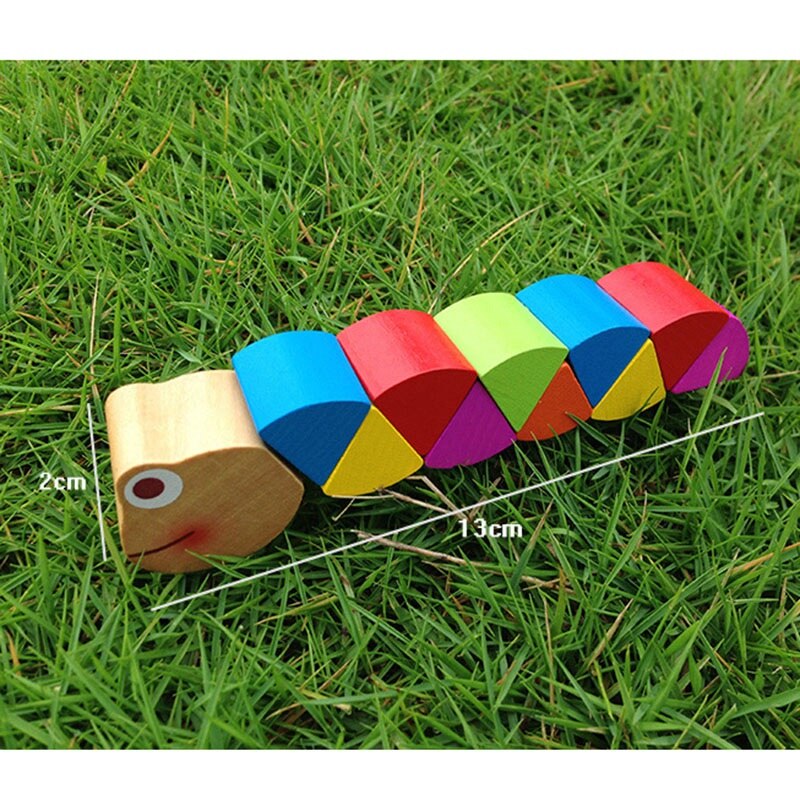2 stück intelligenz förderndes, farbenfrohes holzspielzeug für babys: verwandlungsraupe, warmes, buntes, frühkindliches lernspielzeug zum selbermachen