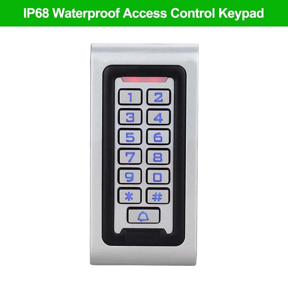 Waterproof Access Controller RFID Access Control Keypad Full Program Standalone Weigand 26 Card Reader with 125khz RFID Keyfobs: without keyfob