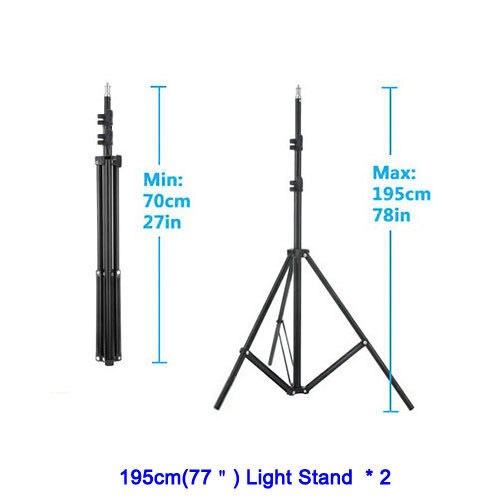 2pcs 195cm Light Stand Flash Studio Lighting Umbrella Foldable Studio Photography Light Flash Stand Support Three Flash Tripod