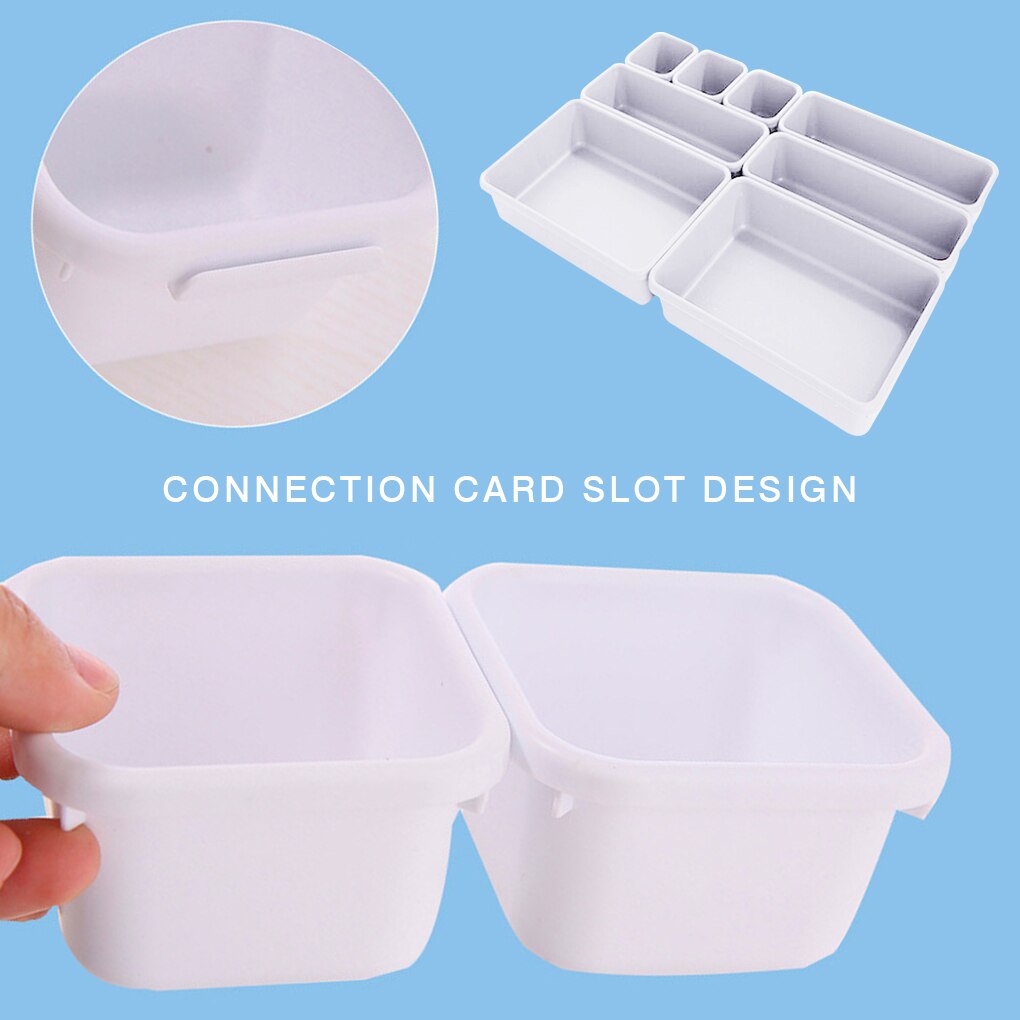 8pcs/set Drawer Divider Plastic Storage Box Insert Tray Office Home Organizer Supplies