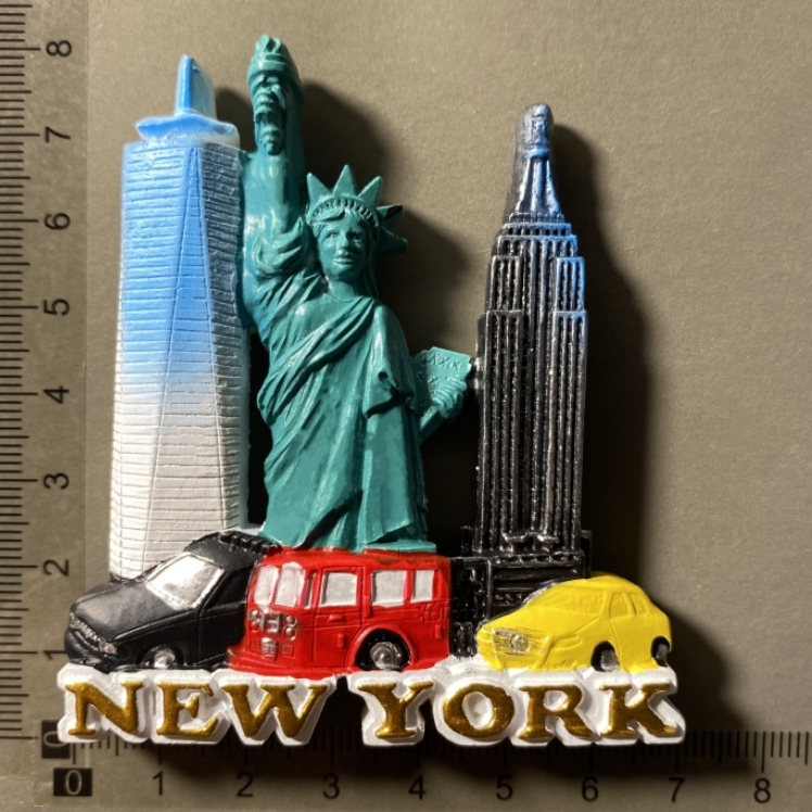North America USA York Florida Las Vegas San Francisco Chicago Fridge Magnets Tourism Souvenir Refrigerator Magnetic: Orange