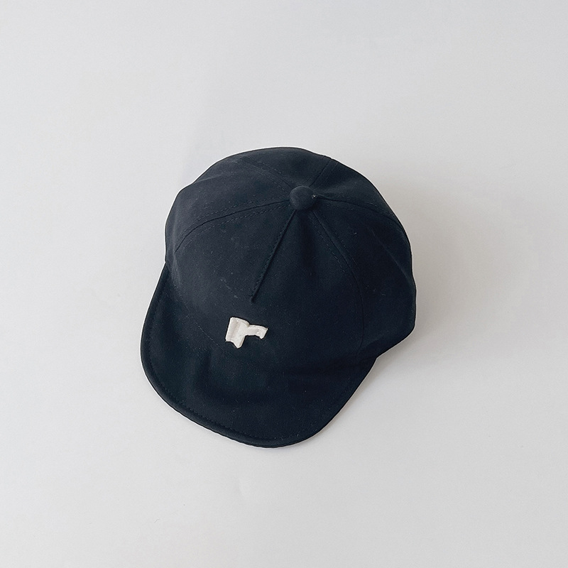 Primavera verão ins estilo 0-2 anos bebê meninos moda bonés crianças simples letras macio brims bonés de beisebol: Preto