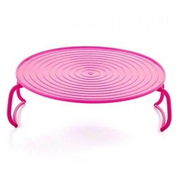 Multifunktionel mikroovn opvarmning lagdelt dampbakke dobbeltlags stativ skåle holder organisator tilbehør køkkenværktøj: Lyserød