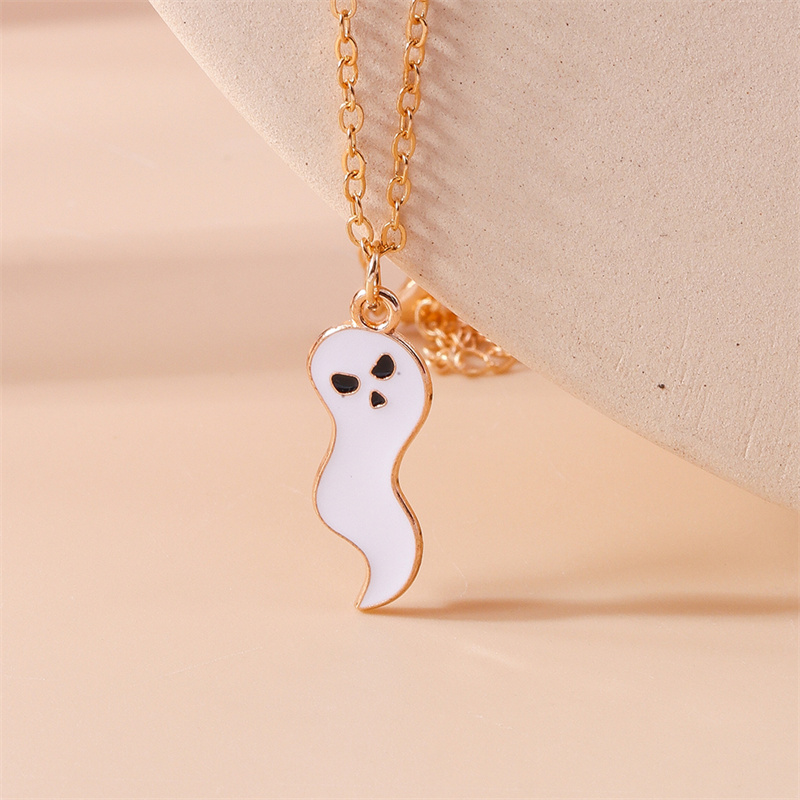 Aihua Cute Enamel Halloween Vampire Cross Coffin Friendship Couple Necklaces For Women Men BFF Best Friend Necklaces Jewelry: Blue Zinc