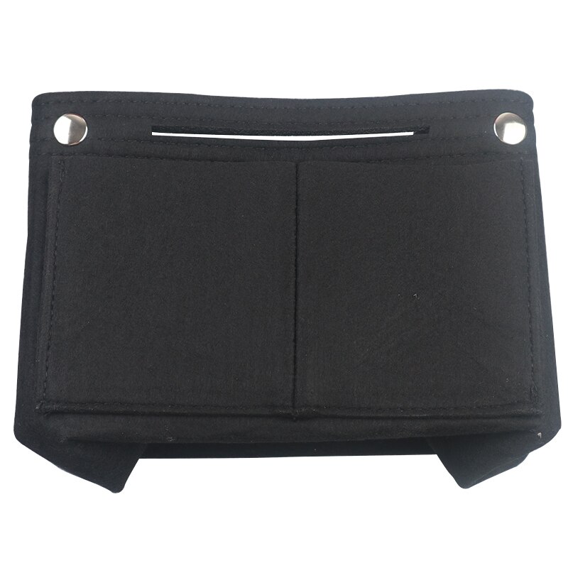 1PC Felt Fabric Cosmetic Bag Travel Multifunction Handbag Cosmetic Organizer Purse Insert Bag Felt Fabric Storage Pouch Case: Black