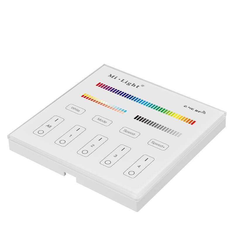 Ac90-240v- panel følsom rørende fjernbetjening til enkeltfarvet cct rgb rgbw rgb + cct led strip lys 4 zone