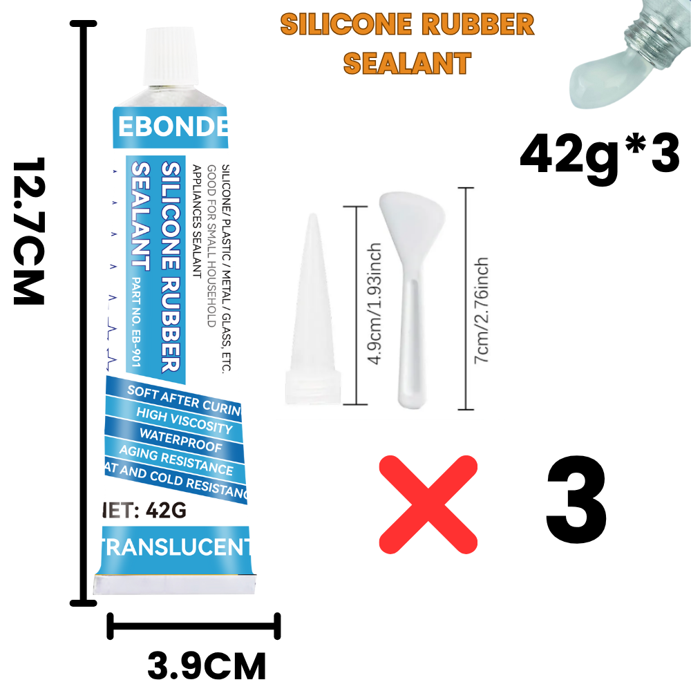 Adesivo impermeabile sigillante in gomma siliconica per incollare silicone/plastica/metallo/vetro, ottimo per sigillante per elettrodomestici: Chiaro