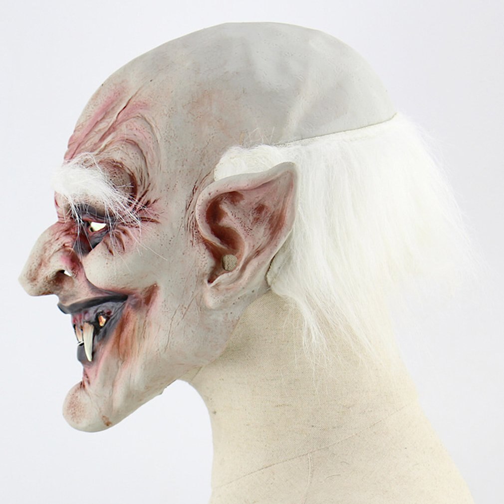 Hoorn Masker Wit-Browed Oude Demon Masker Halloween Horror Masker Duivel Masker Evil Killer Masker Volwassen Masker Spelen Rekwisieten
