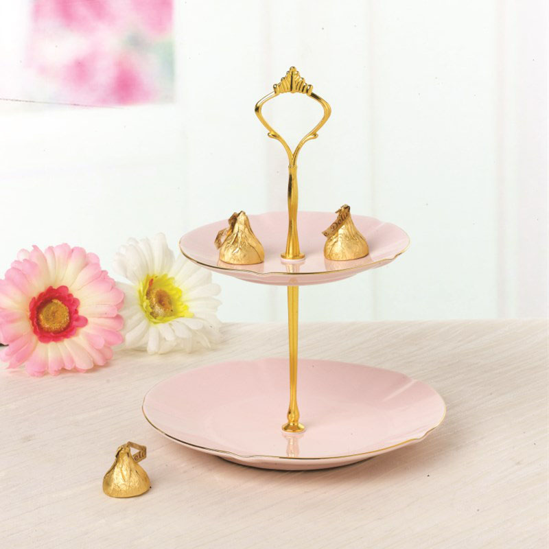 Présentoir à Gâteaux 2 Niveaux Eaton Fine Dining – Ardoise Noire – Mariage, Fête