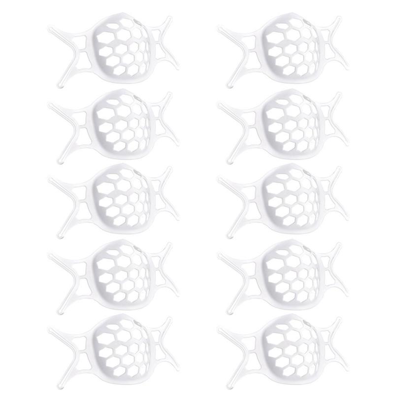 Support de masque en silicone 3D, 10 pièces, cadre de support interne avec petits accessoires: white 10pcs