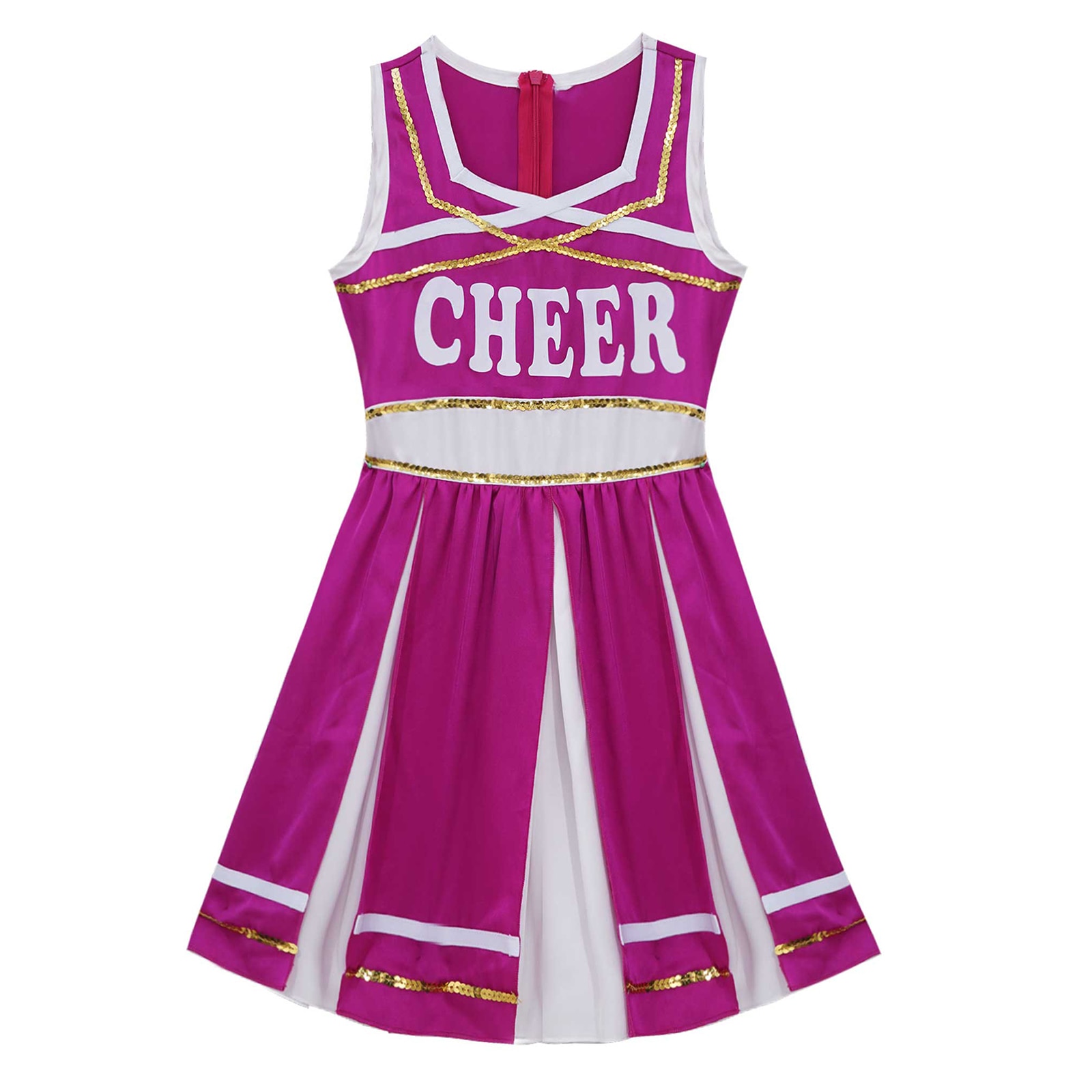 Kids Cheerleader Costume Patchwork CHEER Printed Cheerleading Dance Dress Girls Childrens Competiton Cheerleader Uniforms Dress