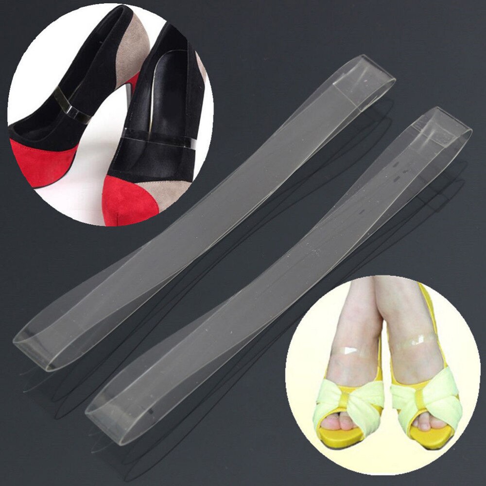 1 par de ligas de zapatos transparentes invisibles de silicona elástica para zapatos de tacón alto, cordones de zapatos transparentes, correas de cordones para zapatos, accesorios para zapatos