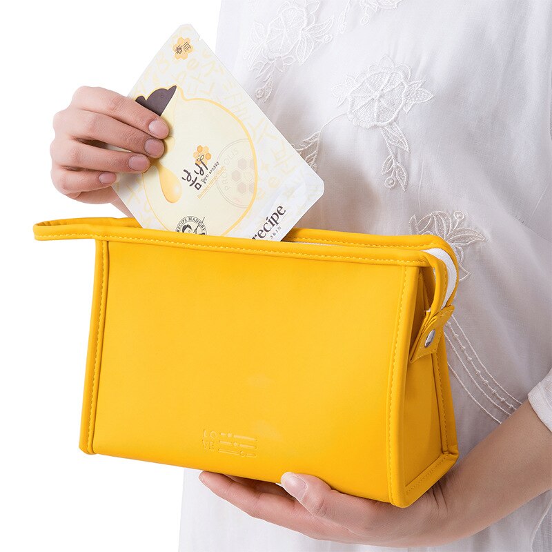 Vrouwen Cosmetische Tas Pu Lederen Waterdichte Rits Reizen Wassen Make Organisator Make Up Bag Pu 1Pc Grote Beauty Case