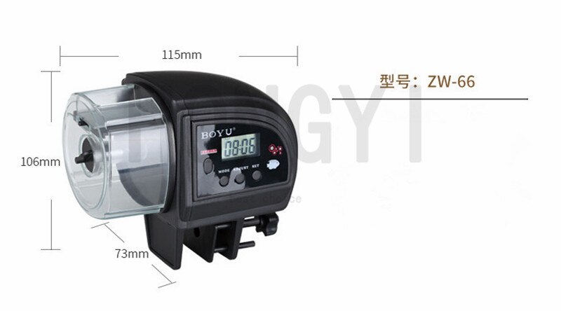 BOYU 1 stuk ZW-66 ZW-82 huishouden aquarium automatische feeder aquarium hoge capaciteit intelligente timer visvoer feeder: ZW-66