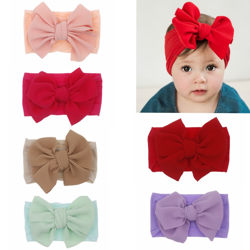 Baby nylon hoofdband zachte strik tulband haarbanden voor meisjes hoofdbanden elastische hoofddoek kinderhaaraccessoires