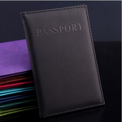 1 PC Unisex Women Men Travel Passport Holder PU Leather Purse Cover ID Credit Card Holder Wallet: Black