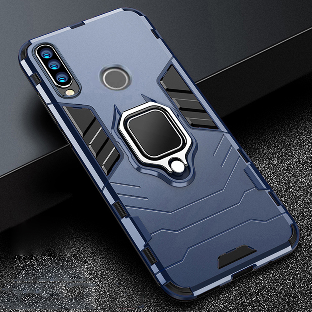 For honor 9x 9 x premium kotelo panssari pc kansi metalli sormusteline puhelinkotelo huawei honor 9x stk -lx1 kansi iskunkestävä puskuri~: Kunniaksi 9x / Laivastonsininen