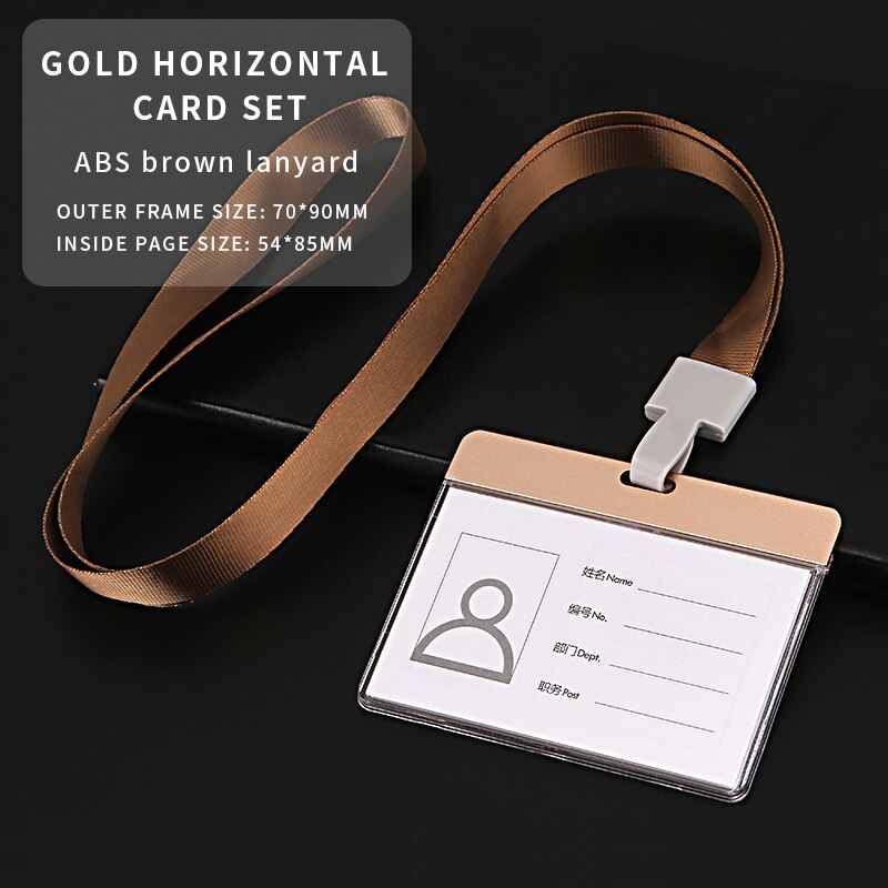 Anti-magnetisk kort kontor skole sygeplejerske adgangskort lanyard nøglering id kort holder aluminium legering akryl materiale: 3