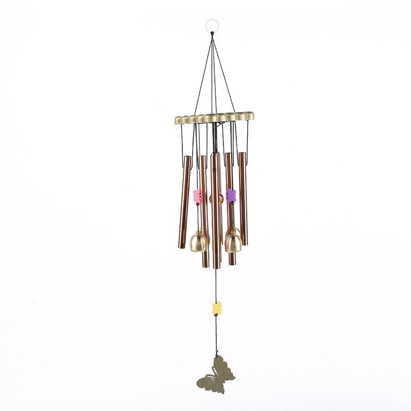1PC Metal Eight Tubes 4 Bells Wooden Wind Chimes Home Garden Crafts Ornaments Window garden decoration Pendants: ZY000001-butterfly