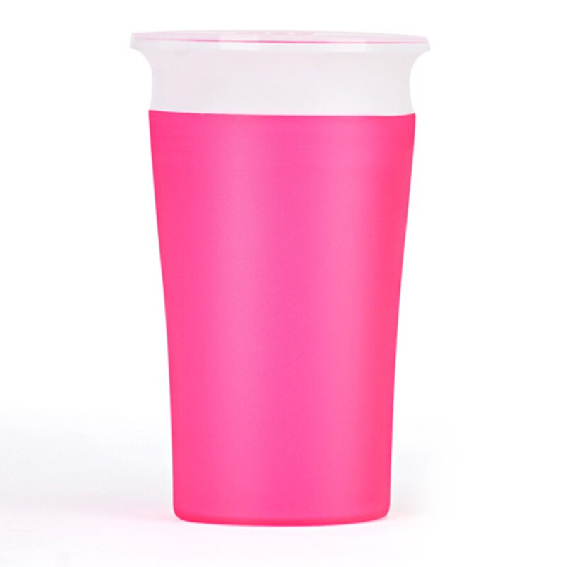 Baby Lernen Trinkbecher 360 Grad Drehbare Mit Doppel Griff Tragbaren Leck Beweis Kleinkinder Fütterung Flasche Wasser Tassen T2143: Rosa Nein Hand