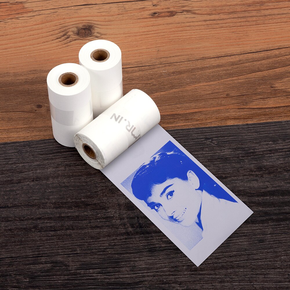 Phomemo Red Heart Pattern Stickers Thermal Paper 3 Rolls for 20 Years for Phomemo M02/M02S/M02Pro Photo Printer Label Papaer: Blue Non-Adhesive