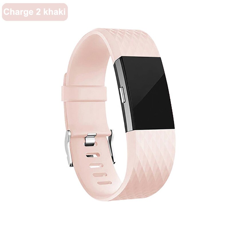 For Fitbit Charge 2 Band TPE Strap For FitBit Charge 2 TPE Replacement bracelet For Fit bit charge 2 For Wrist strap Accessories: Charge 2 Khaki / S-190mm