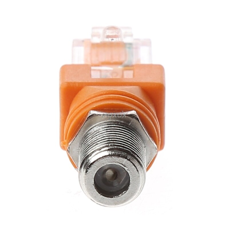 Cable adaptador de acoplador de barril Coaxial F hembra a RJ45 macho, convertidor de conector RJ45 a RF, y