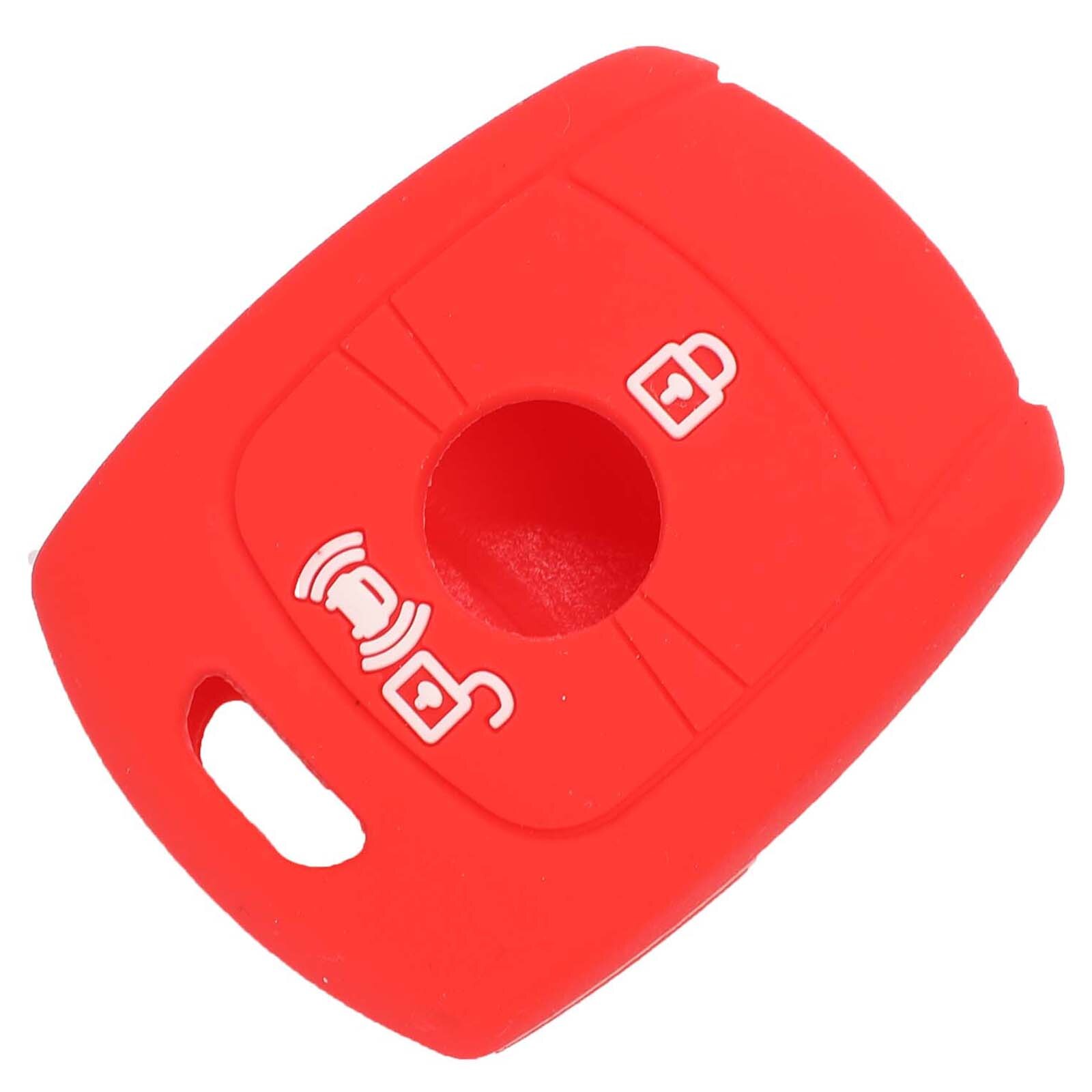 Jingyuqin 2- knops afstandsbediening sleutel siliconen hoesje voor ssangyong actyon kyron rexton korando auto styling rubberen sleutels hoes: Rood