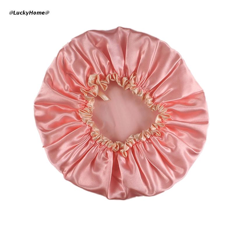 Bonnet de bain épais Double couche, imperméable, pour femmes, accessoires de salle de bain, pour voyage, Spa, hôtel, maison: Champagne powder