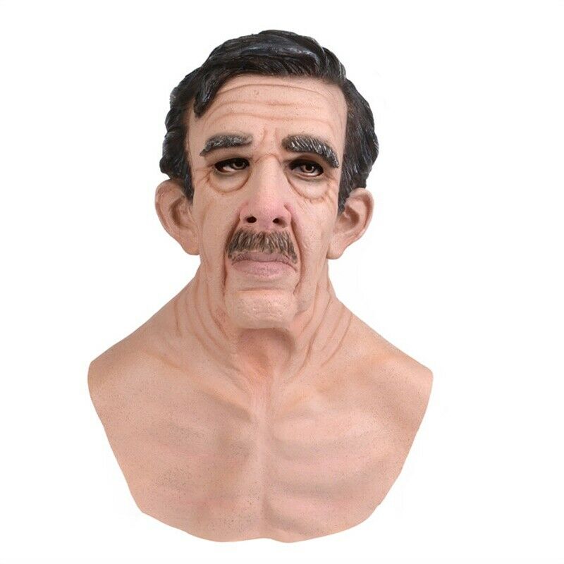 Vieil homme Hallowen masque réaliste Latex Halloween Costume accessoires de fête masques casque M09