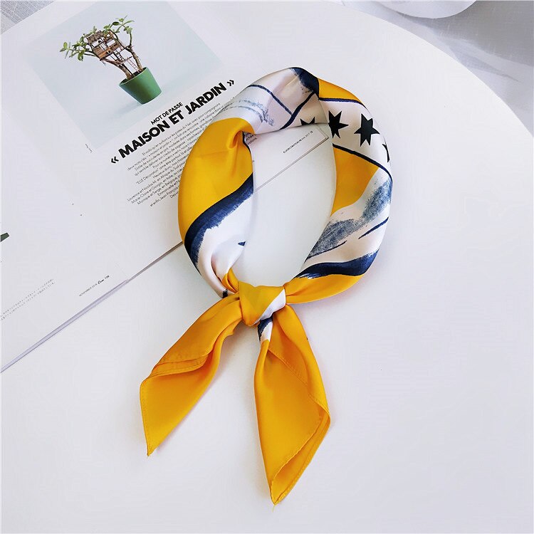 Femme hiukset solmio nauha kaula wear bandana naisten silkkihuivi print hijab huivi neliöpää tyylikäs nainen