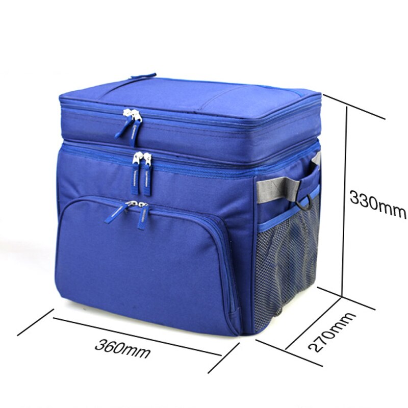 30L dicht zwei Partition verdicken kühltasche eis packung lebensmittel getränke wein fahrzeug isolierte schulter cool Tasche Mittagessen picknick Kasten