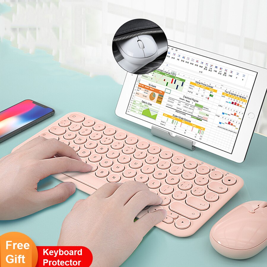 2.4G Wireless Bluetooth Keyboard Wireless Silent Gaming Keyboard For Macbook Pro iPhone iPad Tablet Ultra-slim Computer Keyboard