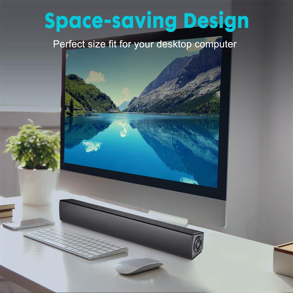 Soundage 20W Soundbar Wireless Bluetooth 5.0 Speaker Surround Home Theater TV Stereo Sound Bar with Remote Control