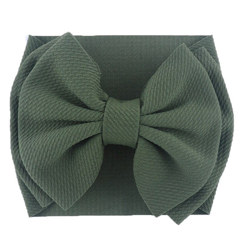 Grand bandeau élastique Double couche avec nœud pour cheveux, pour filles, mignon, pour bébé, accessoires de cheveux, Turban, Double couche,: vert militaire