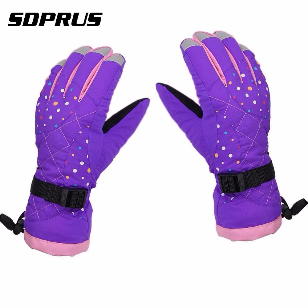 2022 Women Gloves Girls Winter Ski Gloves Snowboard Snowmobile Motorcycle Windproof Warm Full Finger Skiing Gloves