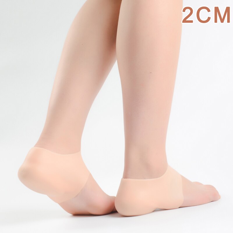 1 paar onzichtbare hielkussentjes met hoogteverhogende sokvoeringen voor meer pijnverlichting in de binnenzool voor vrouwen en mannen .  #07: Naakt 2cm