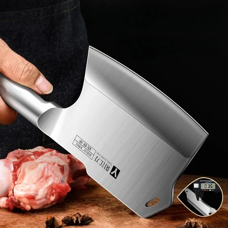 Special knife for cutting bones, bone cleaver, forged bone cutting knife, thickened and weighted