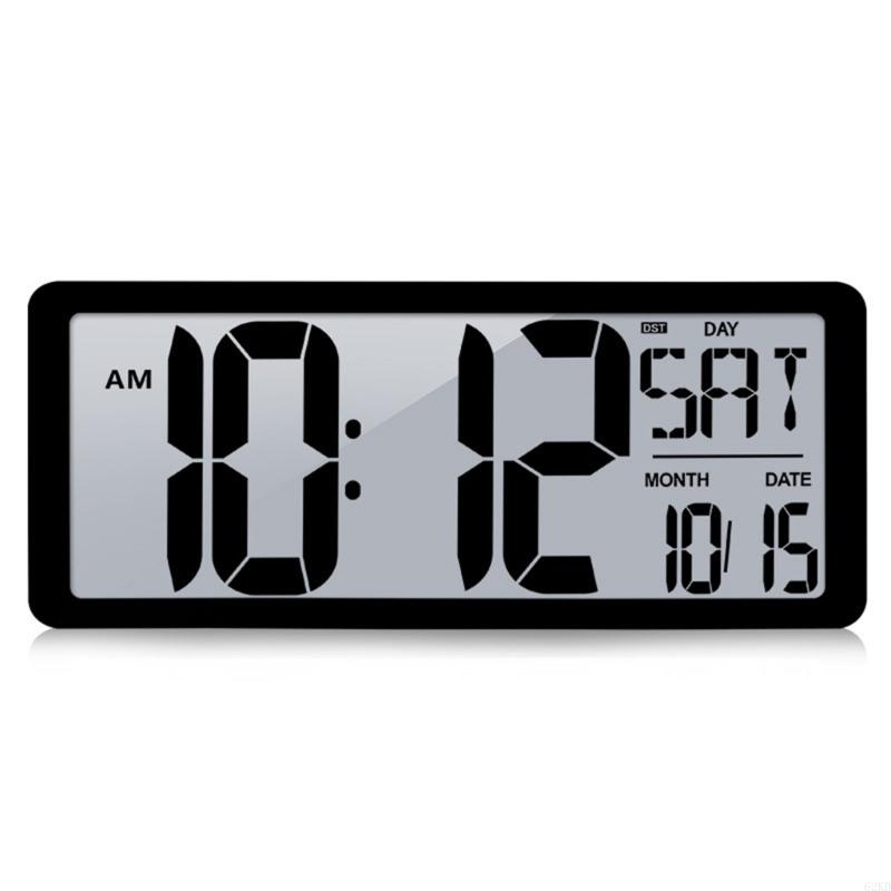 62kd 14 LCD digitale klok Displays tijd, temperatuur, datum met achtergrondverlichting klokken: Black