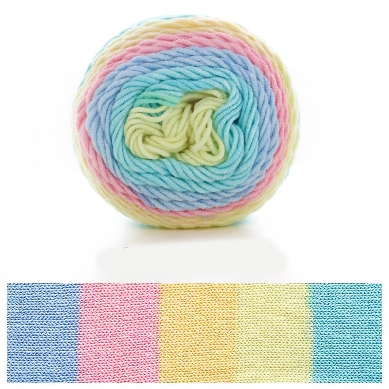 100g 5 Strands Of Rainbow Cotton Handmade DIY Woven Yarn Doll Pillow Blanket Milk Cotton Yarn TJ2190: 11