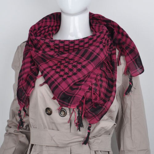 Femmes arabe shemagh keffieh palestine écharpe châle kafiya 13 couleurs: Noir rose rouge