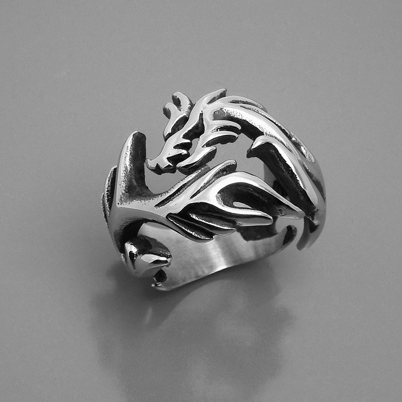 Zorcvens Cool Dragon Claw Ring Punk Retro Rvs Man 'S Hiqh Sieraden