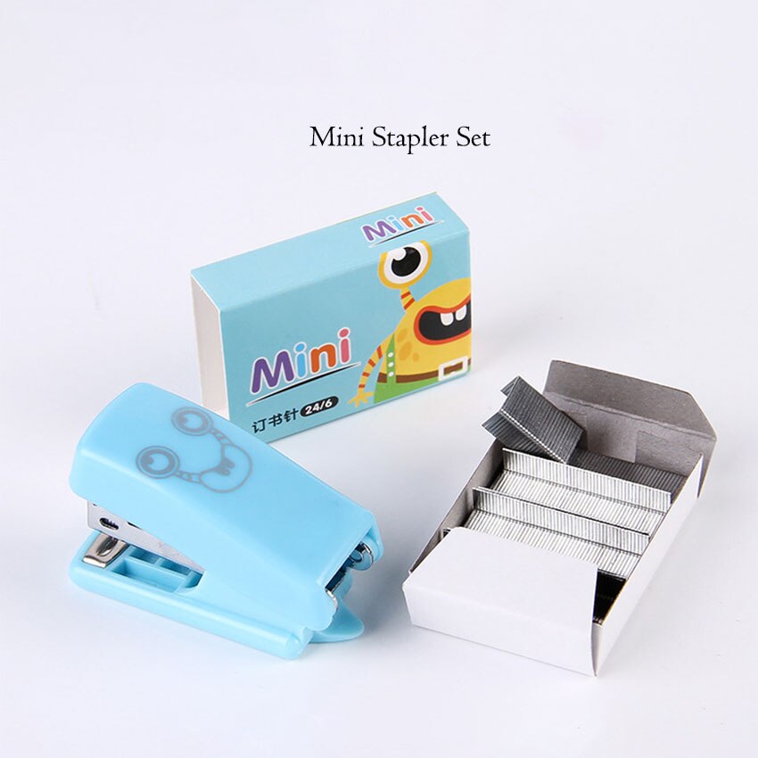 1 Set Portable Mini Stapler Staples Kit Binding 40 Sheets A4 Paper Stapler Machine, 1000pcs 24/6 Staples Stationery Supplies