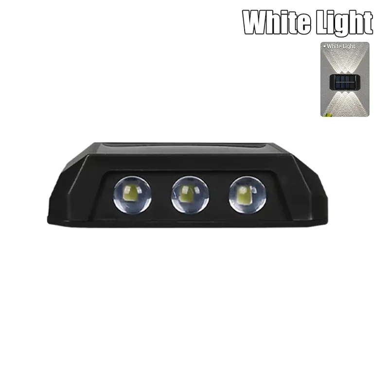 4/6/8 LED-wandlamp op zonne-energie Waterdicht te installeren Veranda Lichten Up Down Verlichting voor Outdoor Yard Garden Street Landscape Decor: Cold White