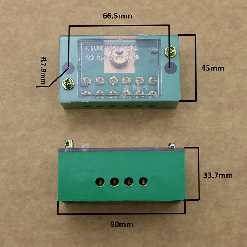 Enkele Fase Een In Vier Out Blokaansluiting Wire Junction Box Met Beschermhoes Binnenlandse 1-In 4-Out