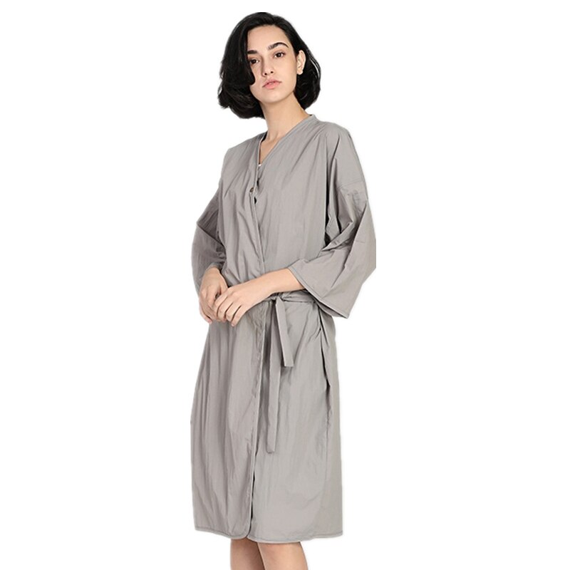 Salon Professionele Kappers Kimono Beauty Spa Gast Gewaad Kapper Winkel Client Kapsel Dyehair Gown Schort Werkkleding: KP031-Gray
