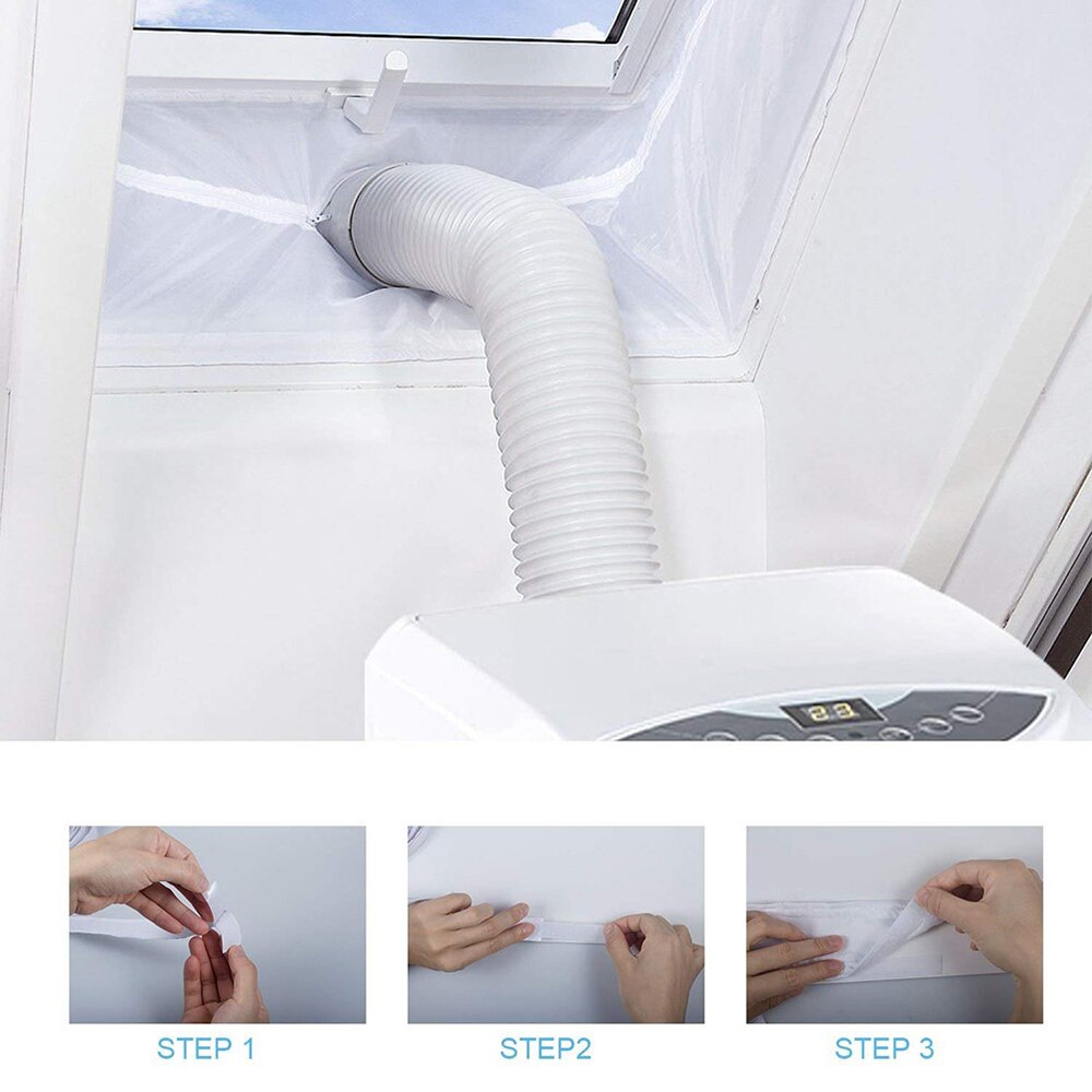 Joint de fenêtre Airlock plaque de tissu blanc 3m/4m universel maison Flexible étanche panneau souple pour climatiseur Mobile